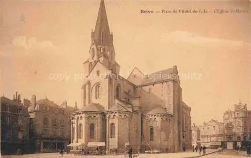 AK / Ansichtskarte Brive_19_Correze Place de l Hotel de Ville l Eglise St Martin 