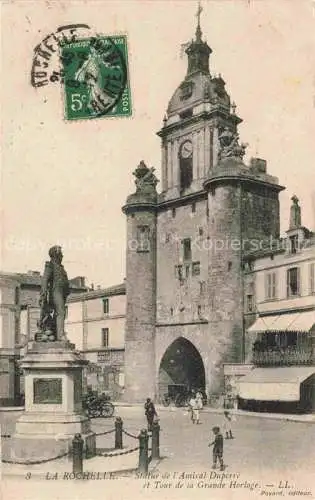 AK / Ansichtskarte LA_ROCHELLE_17_Charente Maritime Statue de l Amiral Duperre et Tour de la Grande Horloge 