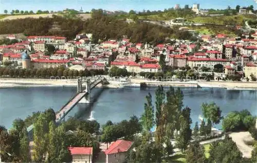 AK / Ansichtskarte Trevoux_Bourg en Bresse_01_Ain Le Pont sur la Saone et la Ville 