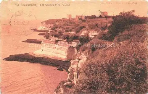 AK / Ansichtskarte Meschers les Bains_Saintes_17_Charente Maritime Les Grottes et la Falaise 