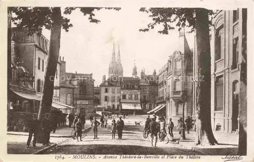 AK / Ansichtskarte Moulins__03_Allier Avenue Theodore de Banville et Place du Theatre 