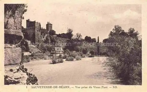 AK / Ansichtskarte Sauveterre de Bearn_Oloron Sainte Marie_64_Pyrenees Atlantiques Vue prise du Vieux Pont 
