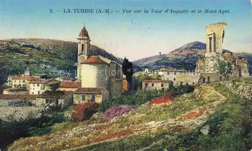 AK / Ansichtskarte La_Turbie_06_Alpes Maritimes Vue sur la Tour d Auguste et le Mont Agel 