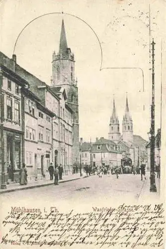 AK / Ansichtskarte  Muehlhausen Thueringen Wanfrieder Strasse Kirche