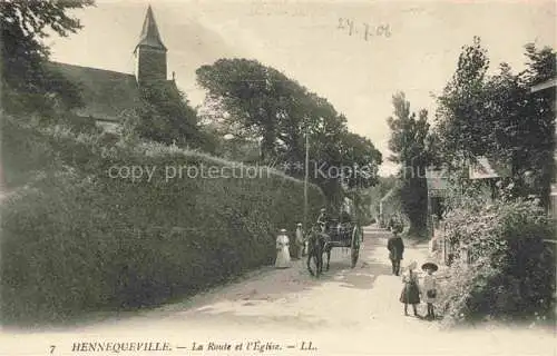 AK / Ansichtskarte Hennequeville_Trouville sur Mer_14_Calvados La route et l eglise 