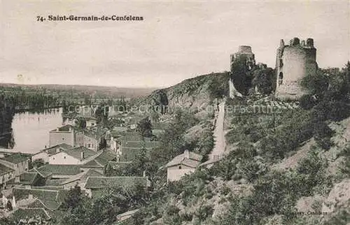 AK / Ansichtskarte Saint Germain de Confolens Panorama Ruine Saint Germain de Confolens