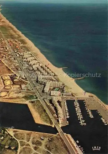 AK / Ansichtskarte Port Barcares_66_Pyrenees Orientales Vue aerienne la cote catalane et le port 