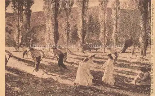 AK / Ansichtskarte  Martin Henri Kuenstlerkarte Les Faucheurs Triptyque Landwirtschaft