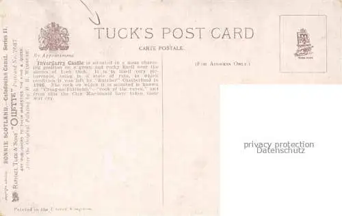 AK / Ansichtskarte  Verlag Tucks Oilette Serie Nr. 7687 Invergarry Castle 