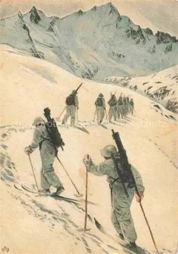 AK / Ansichtskarte  Gebirgsjaeger Chasseur Alpins Mountaineers Schweiz 