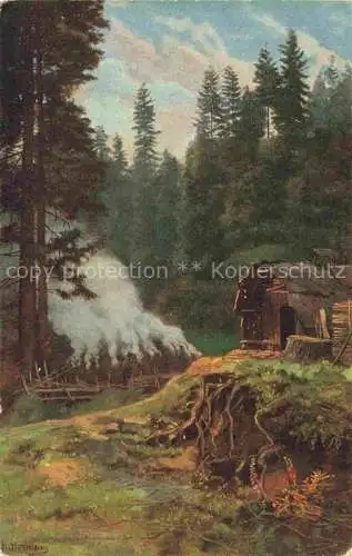 AK / Ansichtskarte HOFFMANN__Heinrich_Kuenstlerkarte Roebler Im schwarzwald 