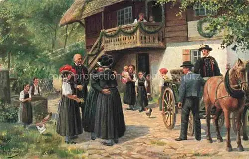 AK / Ansichtskarte HOFFMANN__Heinrich_Kuenstlerkarte Abschied vom Elternhaus 