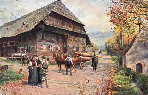 AK / Ansichtskarte HOFFMANN__Heinrich_Kuenstlerkarte Gasthaus zum Himmelreich Eingang ins Hoellentahl 