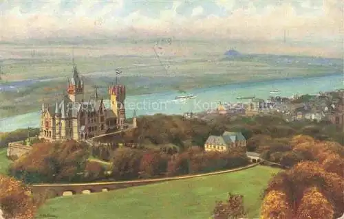 AK / Ansichtskarte HOFFMANN__Heinrich_Kuenstlerkarte DrachenfelsDrachenburg Koenigswinter Godesberg 