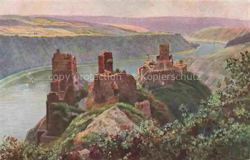 AK / Ansichtskarte HOFFMANN__Heinrich_Kuenstlerkarte Die feindliche Brueder Ruine Sternberg Liebenstein 