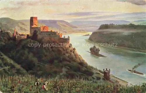 AK / Ansichtskarte HOFFMANN__Heinrich_Kuenstlerkarte Burg Gutenfels bei Caub Pfalz 