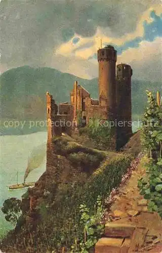 AK / Ansichtskarte HOFFMANN__Heinrich_Kuenstlerkarte Ruine Ehrenfels bei Bingen 