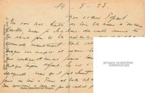 AK / Ansichtskarte HOFFMANN__Heinrich_Kuenstlerkarte Ruine Ehrenfels bei Bingen 