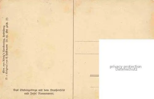 AK / Ansichtskarte HOFFMANN__Heinrich_Kuenstlerkarte Das Siebengebirge Drachenfels Insel Ronnenwert 