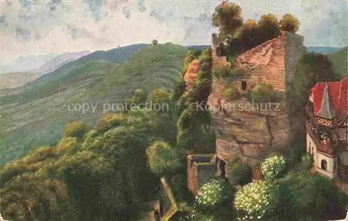 AK / Ansichtskarte HOFFMANN__Heinrich_Kuenstlerkarte Hochbarr Blick auf Geroldfeld Brotschberg 