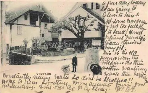 AK / Ansichtskarte Veytaux Territet_Montreux_VD Ortszentrum Brunnen 