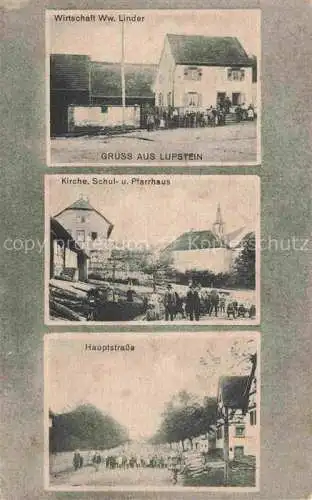 AK / Ansichtskarte Lupstein_Saverne_67_Bas Rhin Wirtschaft Kirche Schule Pfarrhaus Hauptstrasse 