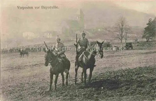 AK / Ansichtskarte Bayonville_Vouziers_08_Ardennes Vorposten Soldaten zu Pferd 