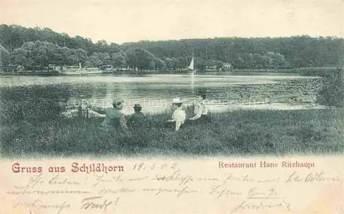 AK / Ansichtskarte  Schildhorn BERLIN Restaurant Hans Ritzhaupt Uferpartie am Wasser