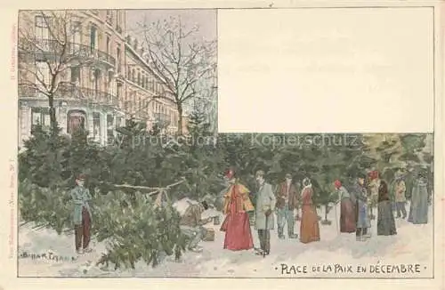 AK / Ansichtskarte MULHOUSE_Muehlhausen_68_Alsace Place de la Paix en decembre Hartmann Kuenstlerkarte 