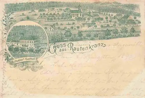 AK / Ansichtskarte  Rautenkranz Morgenroethe-Rautenkranz Vogtland Panorama Schusters Gasthof Litho