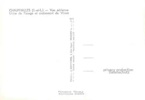 AK / Ansichtskarte Chauffailles_71_Saone et Loire Usine de Tissage et croisement de Vitron vue aerienne 