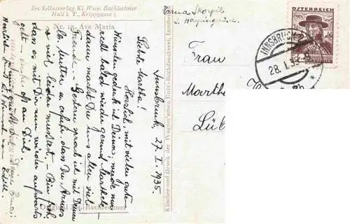 AK / Ansichtskarte  Bachlechner J. Kuenstlerkarte Krippgasse Engel Voegel