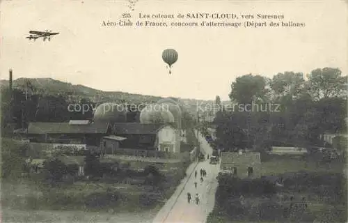 AK / Ansichtskarte Saint_Cloud_92_Hauts de Seine Aero Club de France concours d atterrissage depart des ballons 