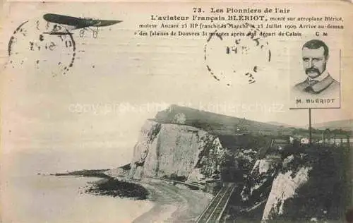 AK / Ansichtskarte  Dover  Kent UK Pionniers de l'air Aviateur Francais Blériot Portrait Kuestenpanorama