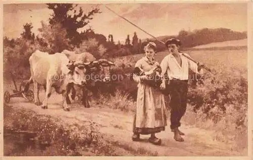 AK / Ansichtskarte  Debat-Ponsan Kuenstlerkarte Retour des champs 