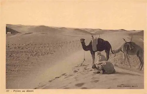 AK / Ansichtskarte  Kamele  Camel Chameau-- Priere au desert Gebet L'afrique