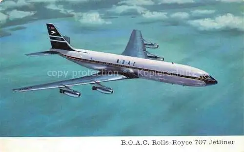 AK / Ansichtskarte  Flugzeuge Zivil B.O.A.C. Rolls Royce 707 Jetline