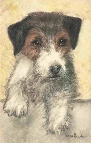 AK / Ansichtskarte  Kuenstlerkarte Fox Terrier Nr. 69 Hund Braun Weis