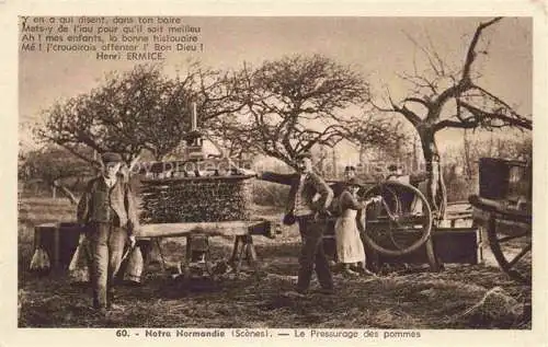 AK / Ansichtskarte  Landwirtschaft Notre Normandie Scenes Le Pressurage des pommes