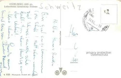 AK / Ansichtskarte  Seilbahn Cable-Car Telepherique Engelberg Gerschnialp Truebsee