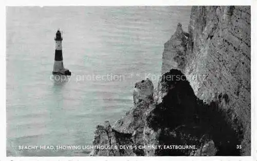 AK / Ansichtskarte  Leuchtturm Lighthouse Faro Phare-- Beachy head Showing Lighthouse Devils Chimney Eastourne