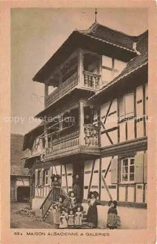 AK / Ansichtskarte  Elsass Alsace Region Maison alsacienne a Galeries