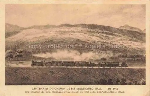 AK / Ansichtskarte  Eisenbahn Railway Chemin de Fer Centenaire du chemin de fer Strasbourg Bale 
