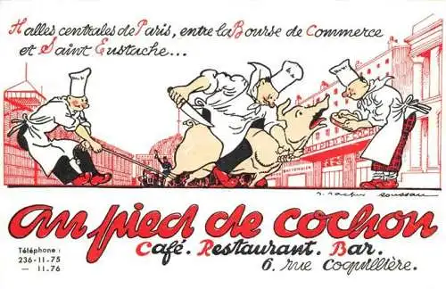 AK / Ansichtskarte  Metzgerei Fleischerei Schlachterei Boucherie Carniceria-- Ecrivez cette carte a un ami Pied de Cochon Paris 