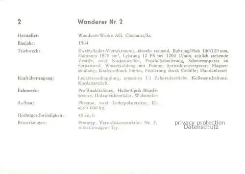 AK / Ansichtskarte  Oldtimer Autos Wanderer Nr. 2 