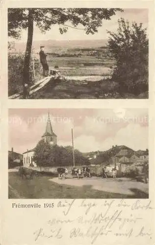 AK / Ansichtskarte  Fremonville Luneville 54 Meurthe-et-Moselle waehrend des 1. Weltkrieges 1915 Panorama Ortsansicht mit Kirche