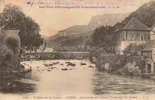 AK / Ansichtskarte  Lods Besancon 25 Doubs Cascade et vieux pont sur la Loue