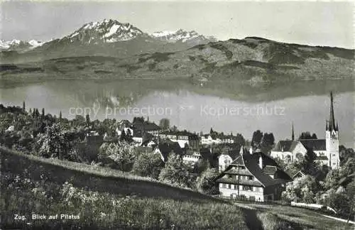 AK / Ansichtskarte  ZUG  Zugersee ZG Panorama Blick auf Pilatus