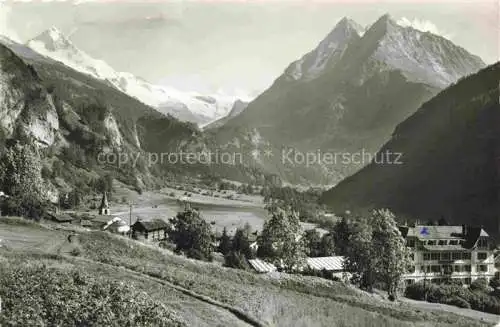 AK / Ansichtskarte  Evolene Herens VS Grand Hotel Blick gegen Dent Blanche Dent d'Hérens et Dent de Veisivi