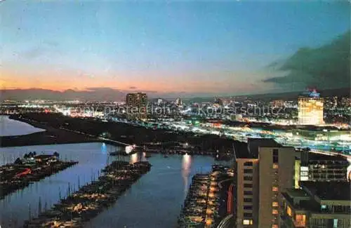 AK / Ansichtskarte  Honolulu Panoramic view Ala Moana Shopping Center Ala Wai Yacht Harbor view from Waikiki Ilikai Hotel